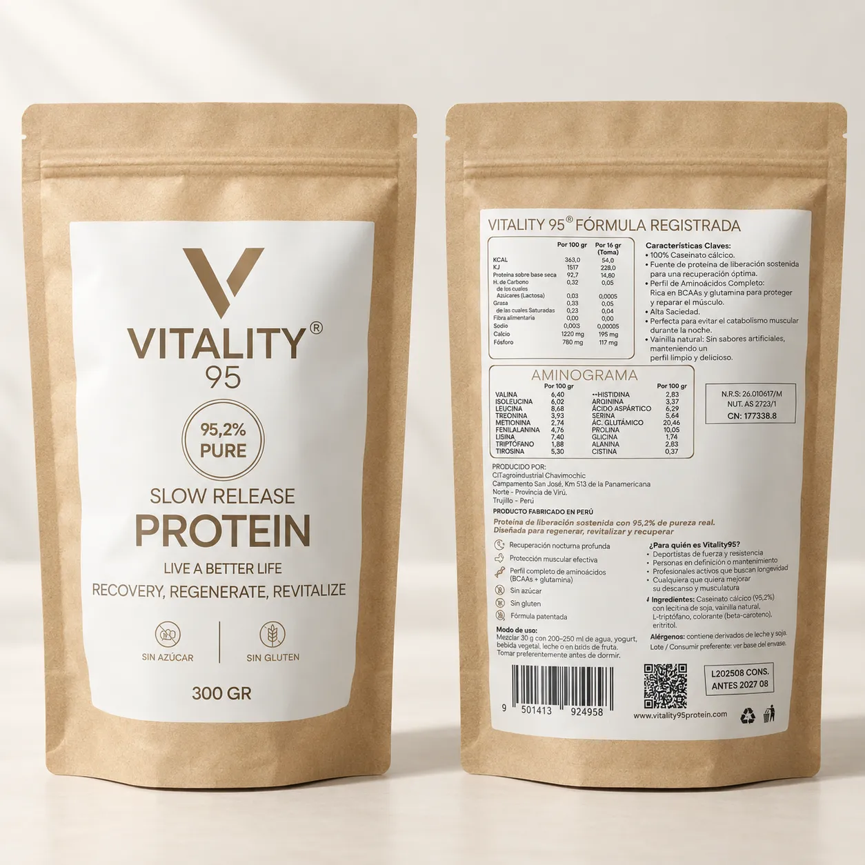 300 GR DE PROTEINA PURA DE CASEINATO CALCICO